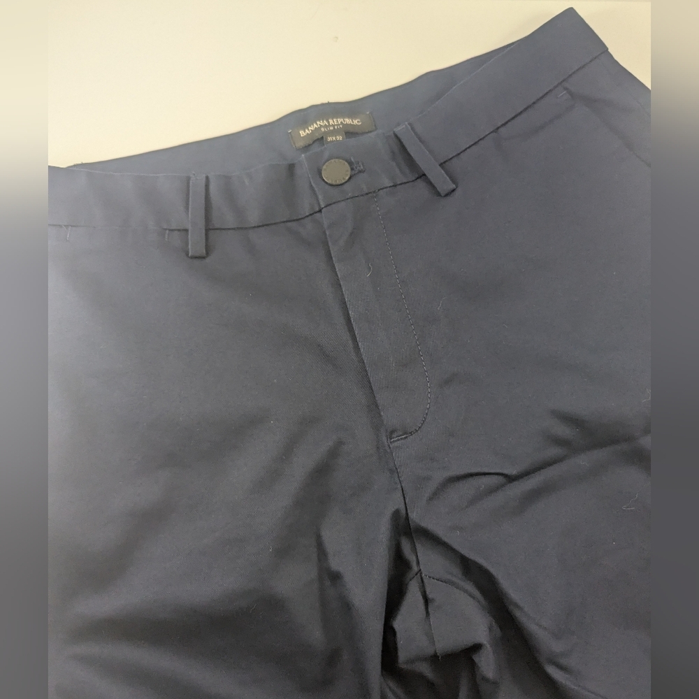 Banana Republic Techmotion Aiden Slim Fit Stretch Chino Navy Slim Fit Trousers